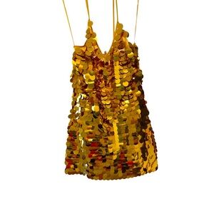 Silence + Noise Gold Sequin Mini Dress